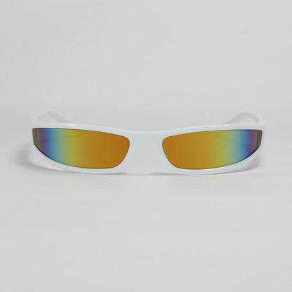 Y2k Futuristic Sunglasses Women Men Vintage Small Rectangle Frame Wrap Around Sun Glasses Punk Cool Mirror Eyewear Sports Shades