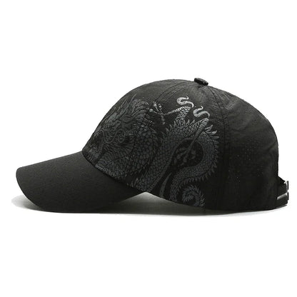 New Style Summer Baseball Cap Quick-Drying Air Hole Chinese Dragon Fashion Unisex Outdoor Casual Sports Sun Visor Trucker Hats