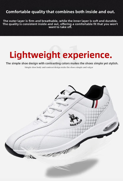 2026 New Men's Running Shoes Sporty Casual Travel Trendy Air-Cushioned White Sneakers Lightweight Shock-Absorbing Youth Footwear