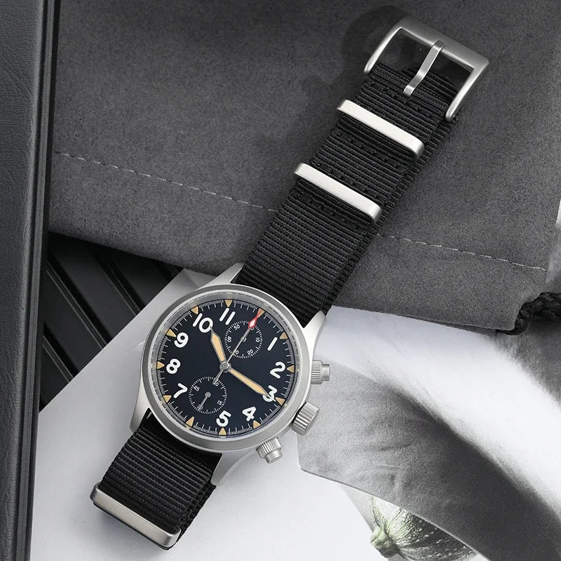 Militado VK61 VK67 Quartz Chronograph Watch 39mm 316L Stainless Steel Case 3 Dial Waterproof 100M  Multifunction Military Watch