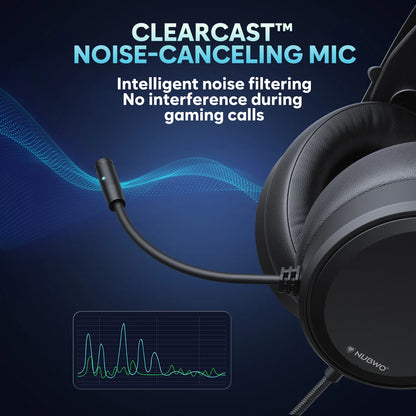 NUBWO casque de jeu filaire sur l'oreille avec micro antibruit casques N7 Gamer PS4 Xbox One casque stéréo pour PC/MAC/PS4/PS5