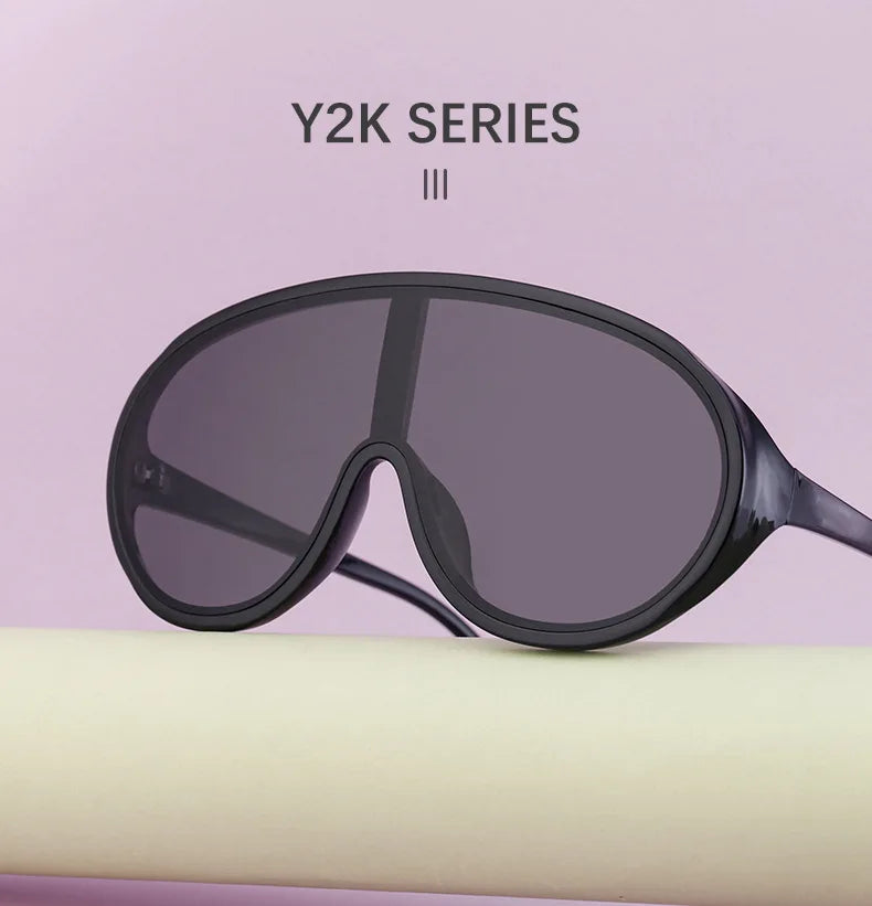 Trendy Oversized One Piece Sunglasses Women Men 2026 Luxury Brand Designer Sun Glasses Fashion Shield Shades Big Frame Eyewear