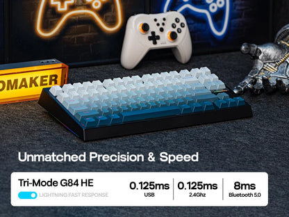 EPOMAKER G84 HE 75% ANSI US Layout Gasket Wired/BT/2.4Ghz Wireless Hall Effect Magnetic Mechanical Keyboard 8K Polling & 8000mAh