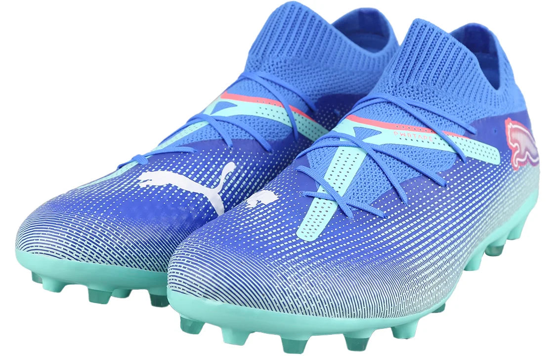 Chaussures de football Puma Future 7 Pro Sports Comfort Mg, bleu et vert, 107927-01