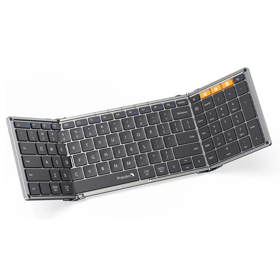 ProtoArc XK01 Bluetooth Wireless Keyboard with Numeric Keypad Foldable Keyboards for iPhone Computer iPad