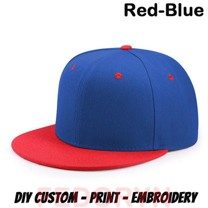 Fedoryn Custom Snapback Caps Splice Color Embroidery Hip Hop Cap for Women and Men DIY LOGO Design Print Hats Unisex Wholesale