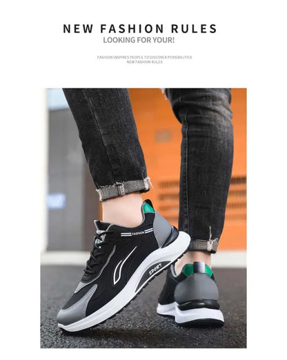 Pantofi sport casual pentru bărbați, stil coreean modern, cu șireturi, confortabili și respirabili, cu talpă groasă, pentru alergare