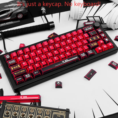 Manga Red Black Cherry Keycap Kit PBT 129 Key Mx Switch HI75 HI8 68 F99 104 64 Wooting Mechanical Keyboard