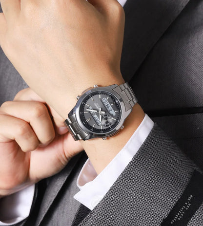SKMEI 2284 Business Men's Electronic Multifunctional Dual Display Sports Waterproof Luminous Luxury Watch Digital Watch Reloj