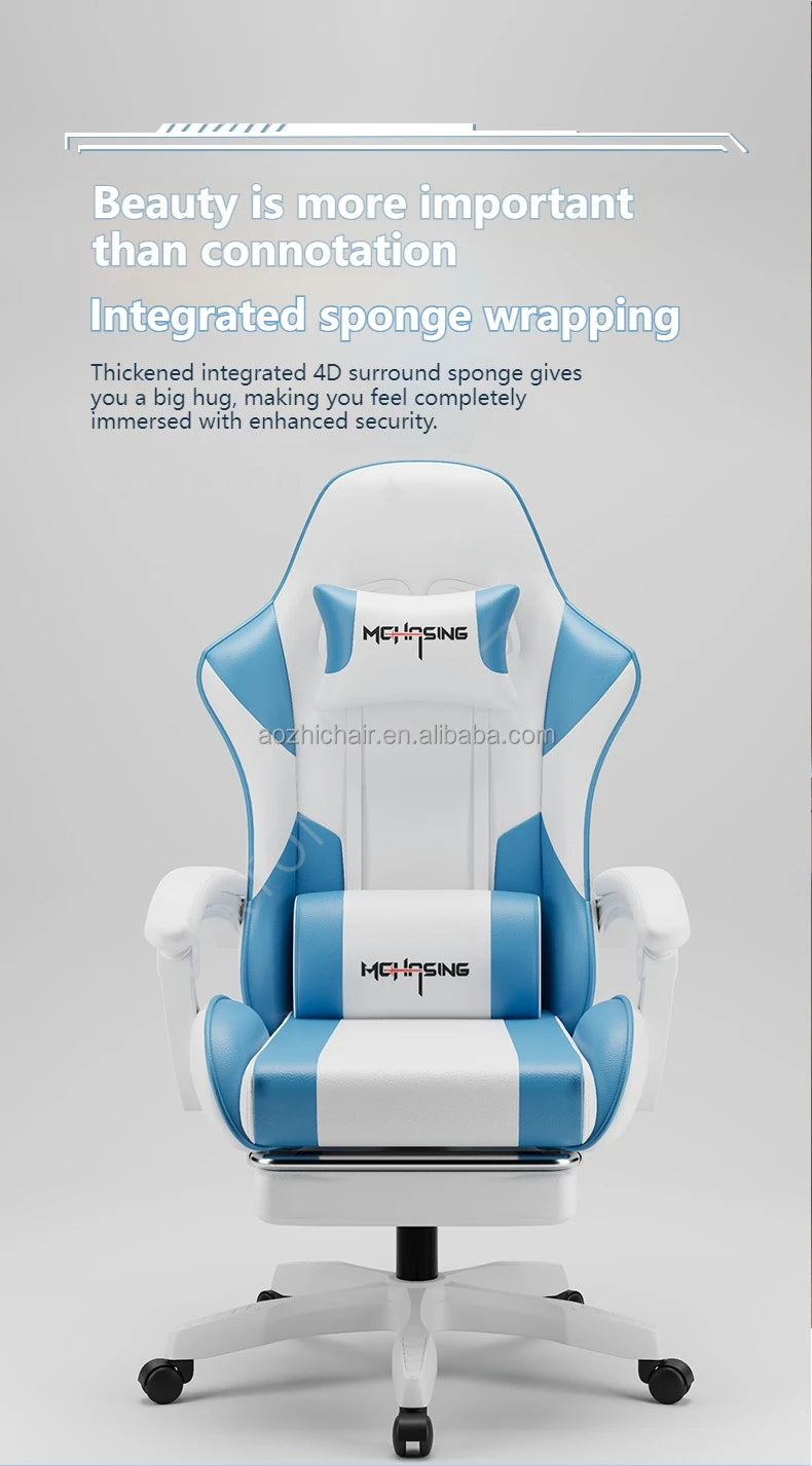 Ergonomiczny, nowoczesny obrotowy fotel gamingowy e-sportowy z kółkami do biura i domu, komputerowy fotel gamingowy w stylu obrotowym
