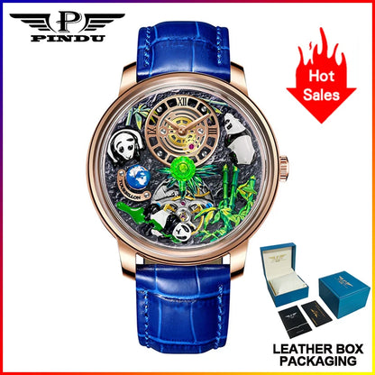 PINDU Panda National Treasure Series Mechanical Watch Men M2791B Movement Sapphire Mirror Waterproof Automatic Mechanical Watch
