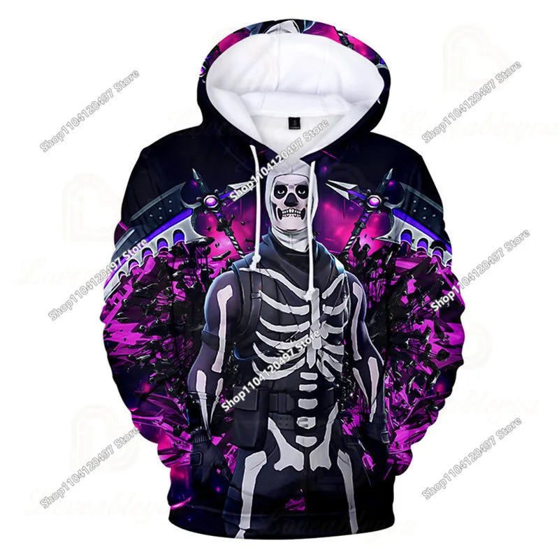 Hanorac cosplay Fortnite, hanorac unisex cu glugă imprimat 3D, jachetă casual, jachetă anime, jachetă kawaii, îmbrăcăminte pentru copii, cadouri