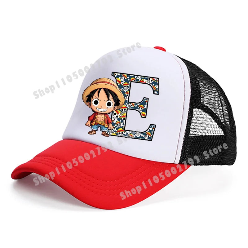 One Pieces Baseball Cap Cute Cartoon Anime Luffy Letters Casual Hats Men Adult Adjustable Sun Caps Boy Headgear Kids Hat Gift