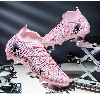 New Men's Football Boots Training Soccer Shoes Breathable Grass Cleats Match Long Spikes Indoor Sneakers Ultralight Drop Shipping