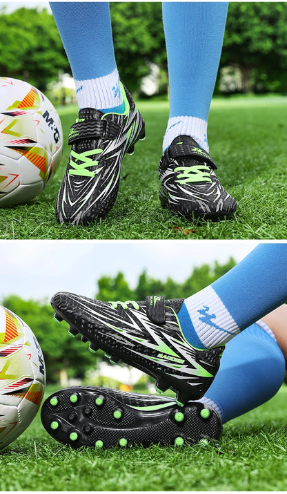 Nouvelles chaussures de football pour enfants, crampons antidérapants pour terrain de football, chaussures de football pour enfants, bottes de football d'intérieur, baskets professionnelles rapides, pointures 28-39.