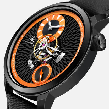 Shanghai Watch Sky Dome Men's Automatic Watches 42mm Center Flywheel Mechanical Wristwatch 5Bar Waterproof Watches Reloje S2101