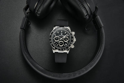 PAGANI DESIGN 1664 Luxury Automatic Mechanical Men's Watch VK63 movement AR Sapphire Crystal Rubber 100m Waterproof Men's Watch