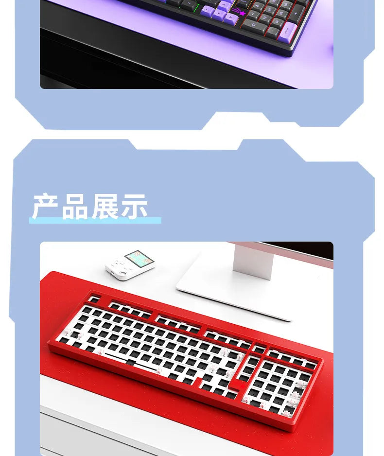 VTER Galaxy100 Full Aluminum Mechanical Keyboard Tri-mode Bluetooth 2.4G Gasket Mount Hot-Swap RGB Gaming Keyboard for PC Mac