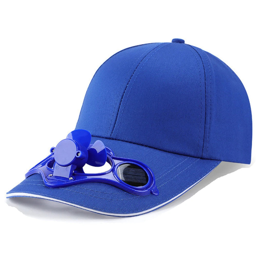 Novelty Fan Cooling Baseball Hat Solar Outdoor Sport Cap Summer Camping Hiking Travel Hat For Women Men