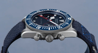 SEESTERN Chronograph Man's Watch Mechanical Tianjin ST1901 Movement Sapphire Wristwatches Nylon Sticker Strap Luminous Skeleton