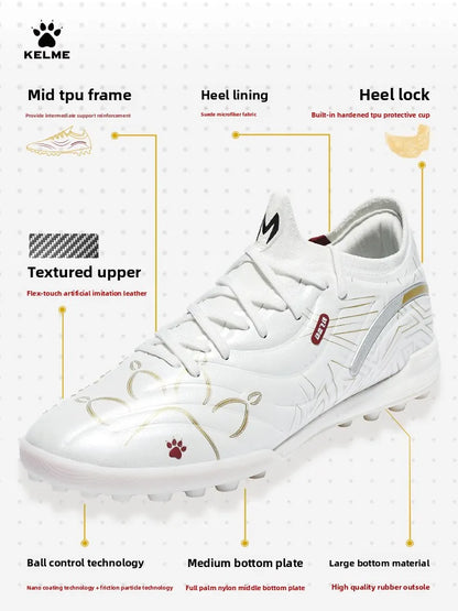 Kelme Adult Soccer Shoes Tf Shredded Spikes Professional Match Training Soccer Shoes Youth Indoor Anti-skid Shoes