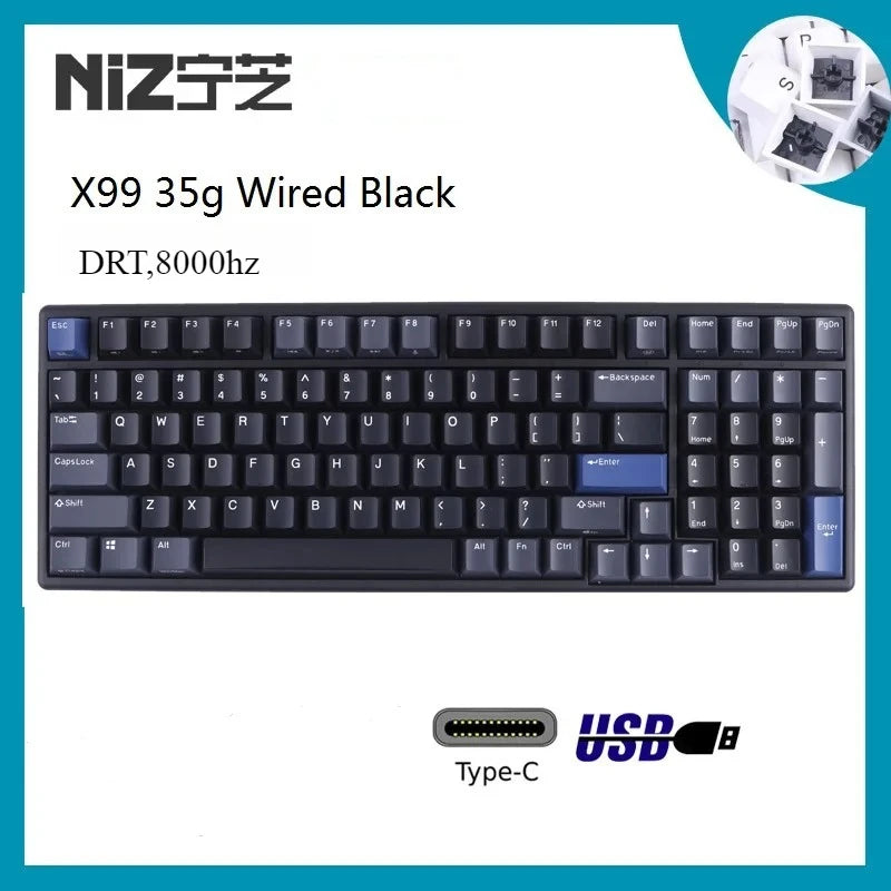 8000Hz Gaming NIZ Mini84 v6 Pro Silent Keyboard Topre Programmable 1ms DRT Capacitive Keyboard 35g 45g Mini 84 X99 S104
