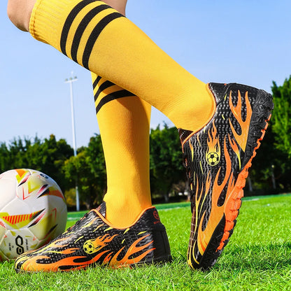Chaussures de football professionnelles pour enfants et hommes, chaussures de sport à tige basse avec soutien de la cheville, pour jeunes, entraînement et matchs, antidérapantes et durables