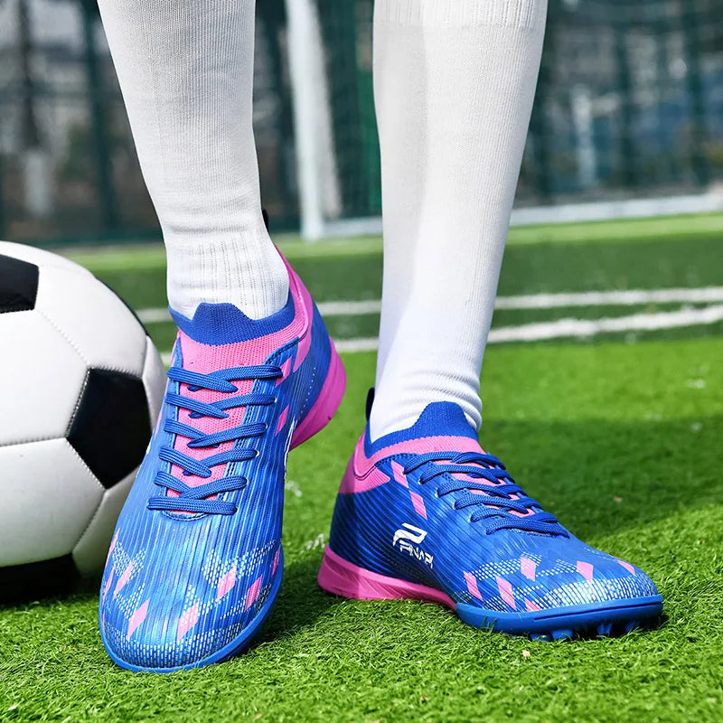 Uudet miesten korkealaatuiset jalkapallokengät, nappulakengät otteluihin, sisäkäyttöön, suosittuihin ulkopeleihin, nurmelle, korkeavartiset futsal-luistamattomat sneakerit