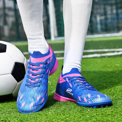 Uudet miesten korkealaatuiset jalkapallokengät, nappulakengät otteluihin, sisäkäyttöön, suosittuihin ulkopeleihin, nurmelle, korkeavartiset futsal-luistamattomat sneakerit