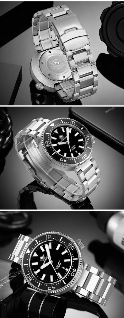 Orologio da immersione di lusso da uomo ADDIESDIVE, impermeabile fino a 1000 m, con vetro zaffiro e quadrante luminescente – Orologio meccanico a carica automatica