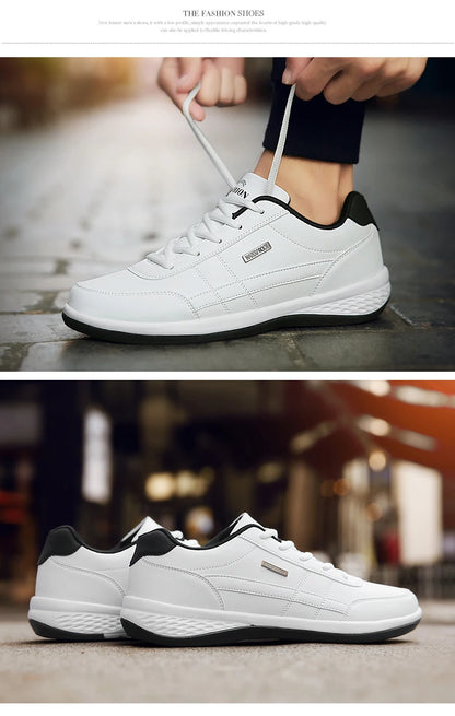 YRZL férfi cipő tavaszra és őszre, vízálló gyalogló sneaker, szabadidős férfi bőr sportcipő, csúszásmentes lábbeli, teniszcipő férfiaknak