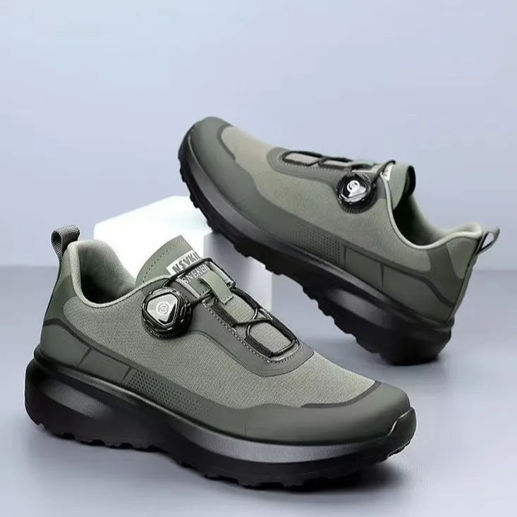 Original, neu, Herren, Sneaker mit drehbarem Knopf, Fahrsneaker, Plateau-Freizeit- und Wanderschuhe, Outdoor, strapazierfähige Lauf- und Sportschuhe, Plus-Größe