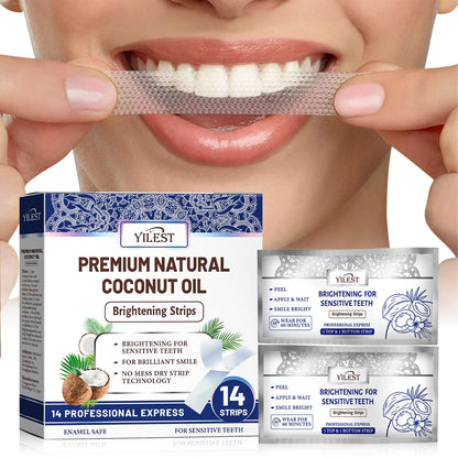 14 Strips Teeth Whitening Strips, Remove Plaque Stains Cleaning Oral Hygiene Sensitivity Relief, Fresh Breath Brighten Tooth Care