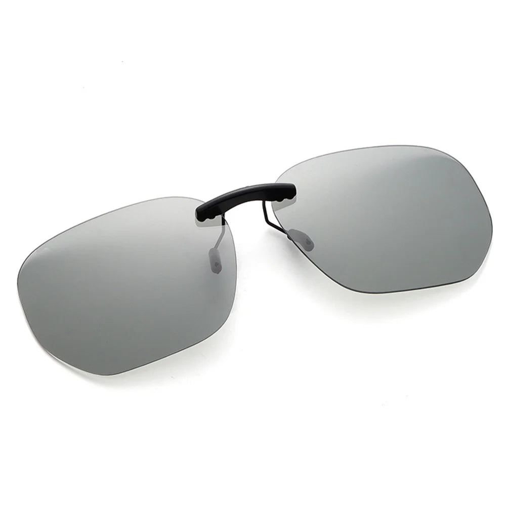 KLASSNUM Men Driving Clip On Polarized Sunglasses for Myopia Eyeglasses Women Square Night Vision Fishing UV400 Sun Glasses Clip