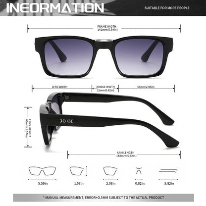 4PCS Classic Vintage Square Sunglasses - Rivet Accents on Temples, UV400 Unisex for Daily Casual & Travel