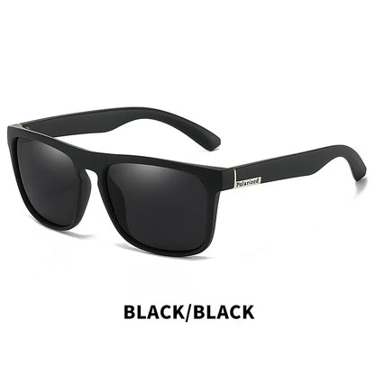 Black Polarized Square Sunglasses Men Women Fashion Classic Driving Shades for Outdoor Sports Cycling Travel Fishing Eyewears