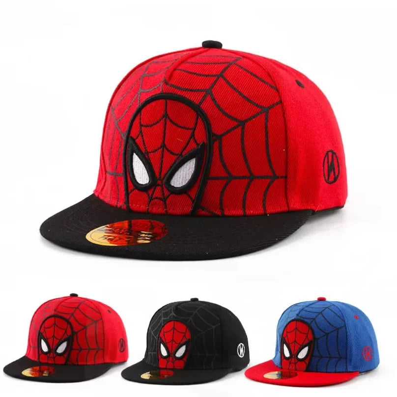 Cartoon Spider Embroidery Baseball Cap Flat Hip Hop Snapback Hat Adjustable Sun Hat for Casual Party Cosplay