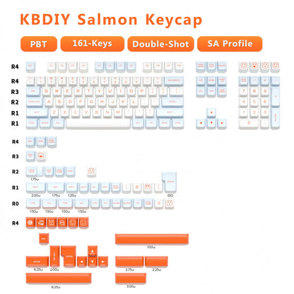 KBDiy 161 Keys/Set PBT SA Profile GMK Keycaps for Mechanical Keyboard Black And White Double Shot Keycap Custom ISO for K500