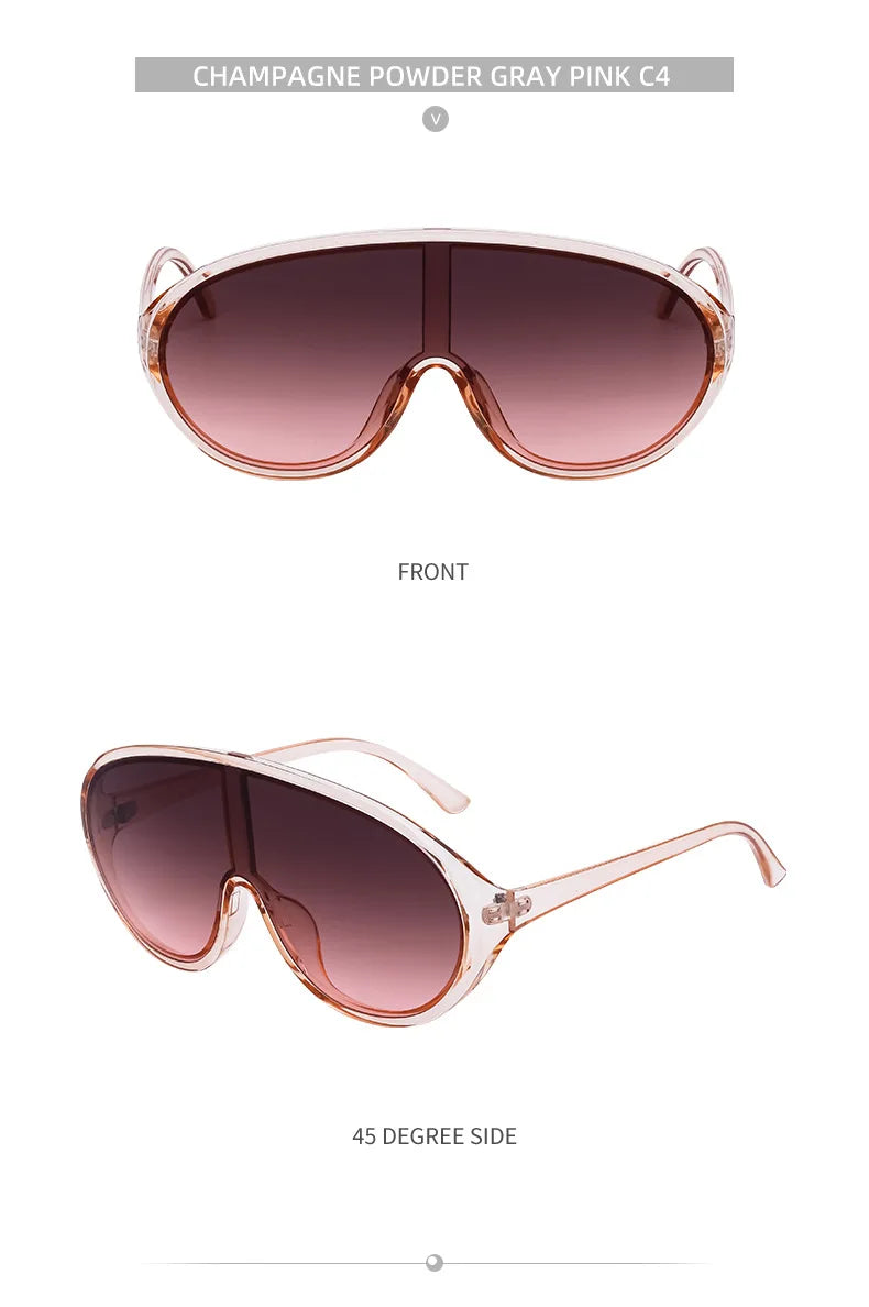 Trendy Oversized One Piece Sunglasses Women Men 2026 Luxury Brand Designer Sun Glasses Fashion Shield Shades Big Frame Eyewear