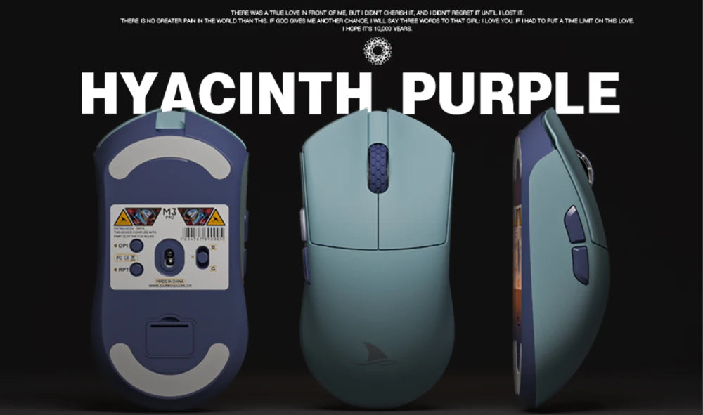 Darmoshark M3Pro Gaming Mouse 2.4G BT Wireless Tri-Mode PAW3395 Sensor N52840 26000DPI Big Hand Macro Driver Mouse For Gaming