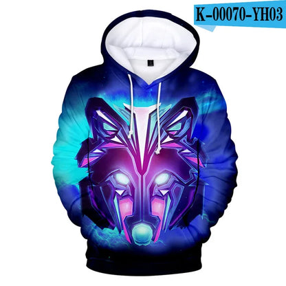 Cool Space Galaxy Wolf Hoodie Hoodies Men Bright Wolf Fashion Handsome Wolf Hoddies Spring Autumn Pullovers Sweatshirts Sweat