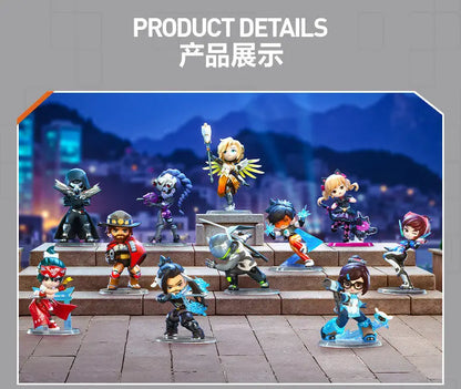Aito POP MART Overwatch Play Of The Game -sarjan blind box PVC-keräilyfiguuri, työpöytäkoriste, tyttöjen lelumalli faneille