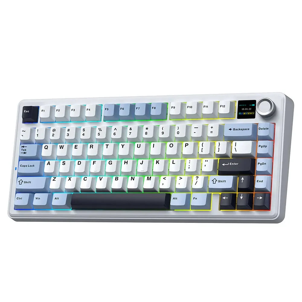 AULA F75 MAX Gaming Mechanical Keyboard 2.4G Wireless/BT/Wired Keyboard Hot-Swap RGB 75% 81 Keys Office Keyboard with TFT Screen