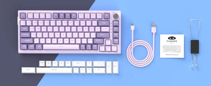 MageGee SKY81 75% Mechanical Gaming Keyboard, RGB Gasket Hot Swappable Wired Custom Creamy Sound Dampening Keyboard with Knob