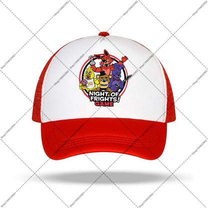 FNAF Baseball Cap Five Nights At Freddys Unisex Sun Hats Cartoon Anime Printed Hat Boys Girls Fashion Caps Birthday Party Gifts