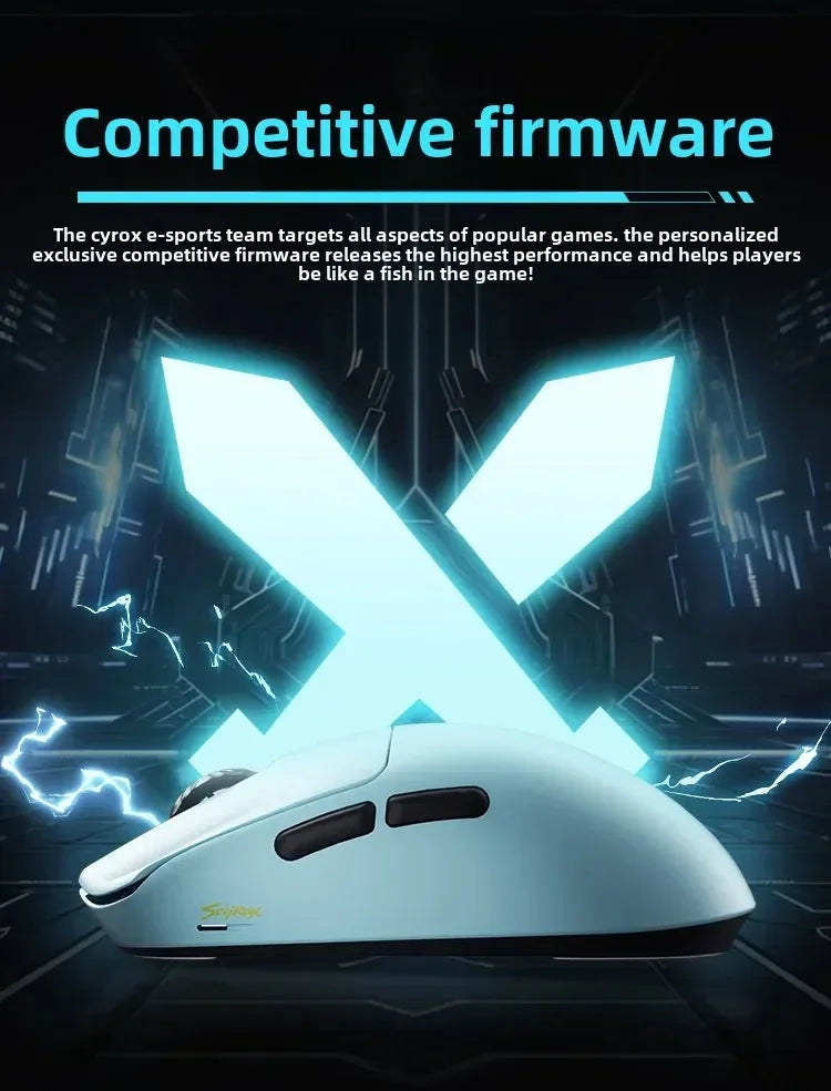 SCYROX V6 neporozna brezžična esports miška 40g 750IPS z 8k sprejemnikom, hitrim odzivom 3950, visoko kakovostjo 8KHz, gaming miška