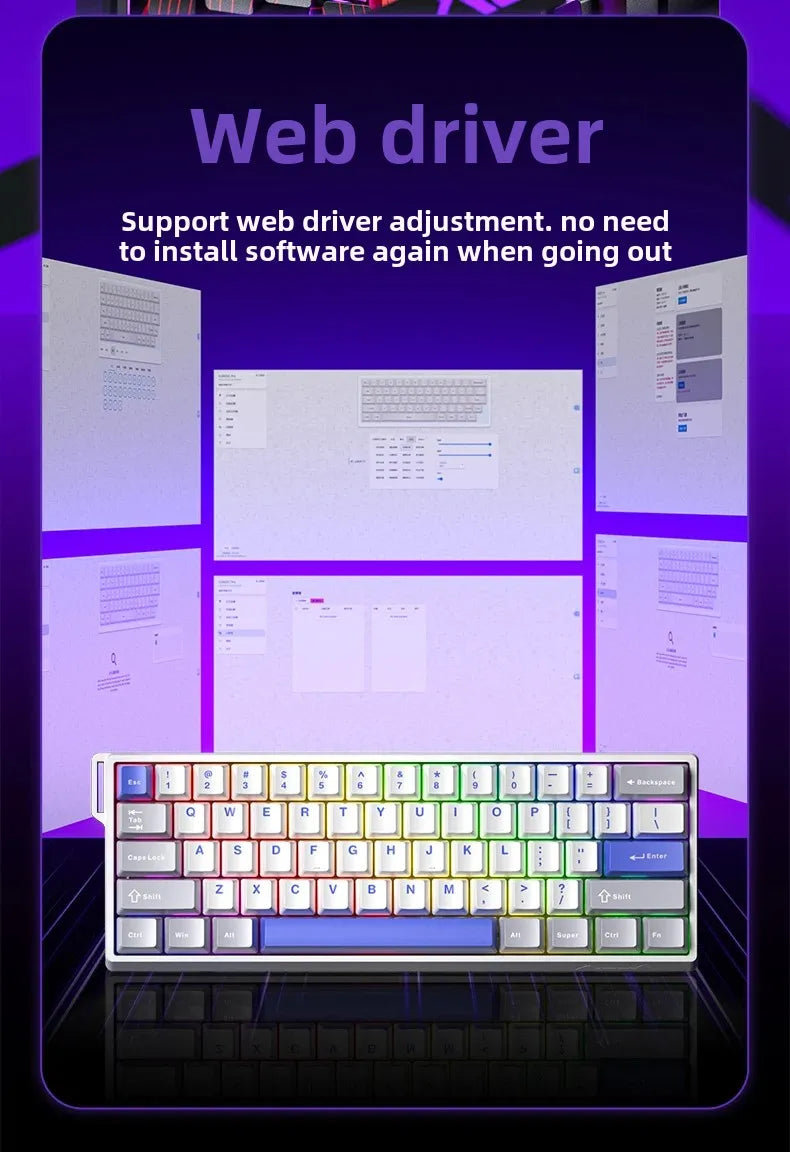 Aula Win60He Magnetic Switch Keyboard Wired Win 60 HE Mechanical Keyboard Esports Gamer Win68 Keyboards Custom Win60 He Gifts
