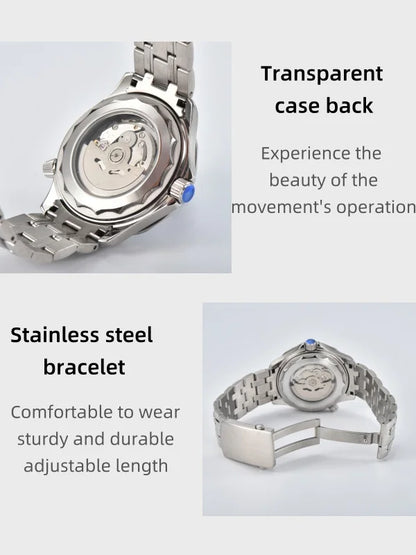 DWAYNE CAMPBELL Reloj mecánico automático de lujo para hombre NH35, bisel de cerámica, resistente al agua, reloj de pulsera clásico de negocios