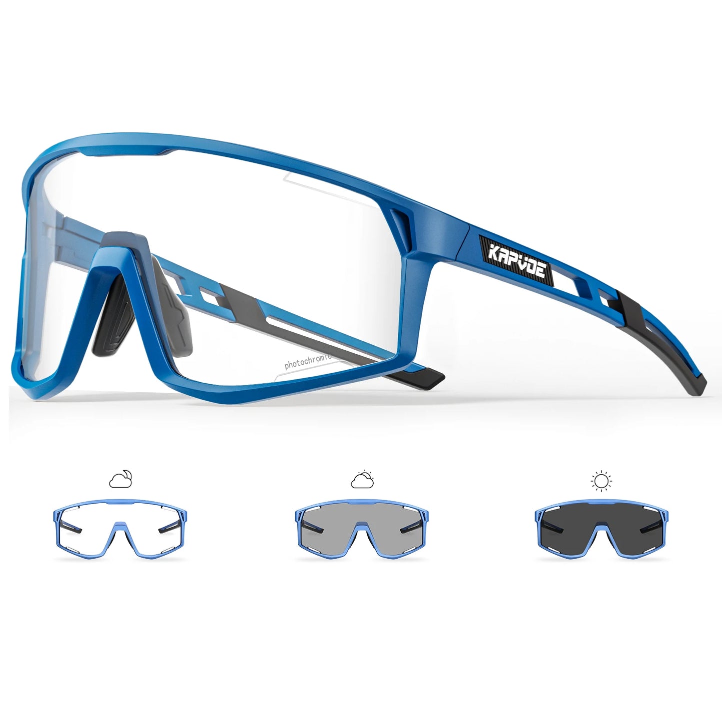 KAPVOE Men Women Road Bike UV400 Goggles Mountain Sports Eyewear Outdoor Photochromic Cycling Sunglasses Bicycle Cycling Glasses