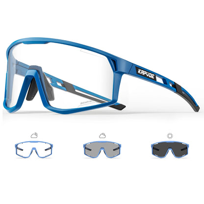 KAPVOE Men Women Road Bike UV400 Goggles Mountain Sports Eyewear Outdoor Photochromic Cycling Sunglasses Bicycle Cycling Glasses